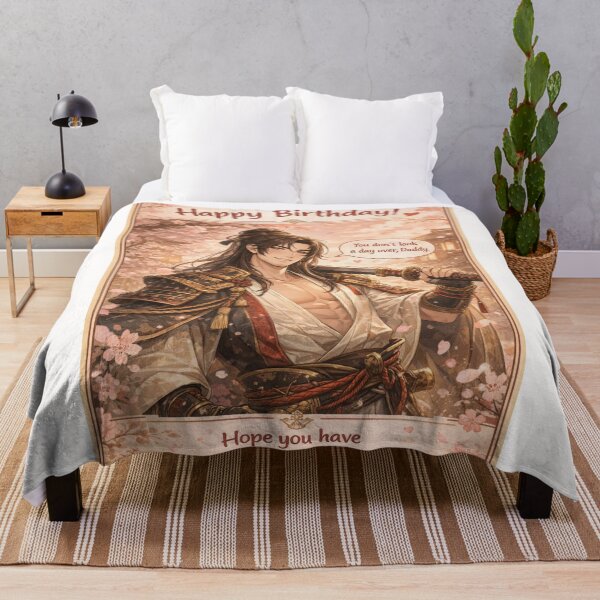 Item preview, Flirty Gay Samurai Birthday with Cherry Blossoms and Pride designed and sold by Places On Earth.