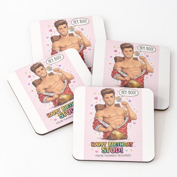 Item preview, Sexy Gay Birthday Humor with Chocolate and Rainbow Pride designed and sold by Places On Earth.