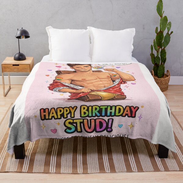 Item preview, Sexy Gay Birthday Humor with Chocolate and Rainbow Pride designed and sold by Places On Earth.