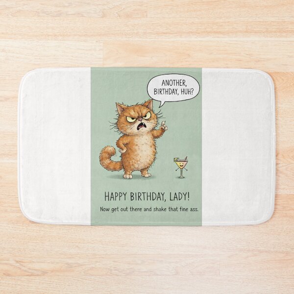 Item preview, Sassy Cat Birthday Humor with Cocktail and Fierce Energy designed and sold by Places On Earth.