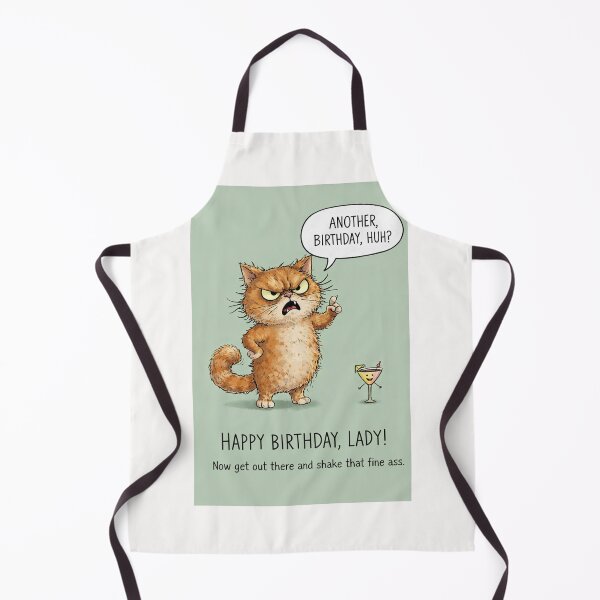 Item preview, Sassy Cat Birthday Humor with Cocktail and Fierce Energy designed and sold by Places On Earth.