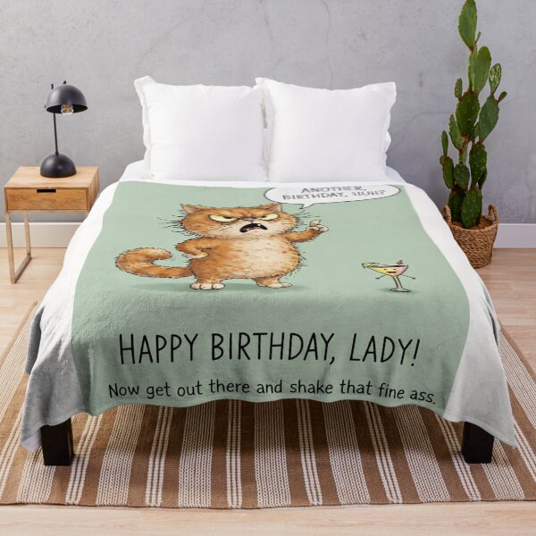 Item preview, Sassy Cat Birthday Humor with Cocktail and Fierce Energy designed and sold by Places On Earth.