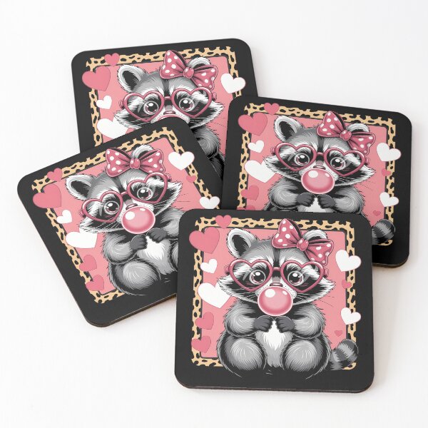 Item preview, Leopard Raccoon Blowing Bubble Heart Love Valentine designed and sold by sterabamineh.
