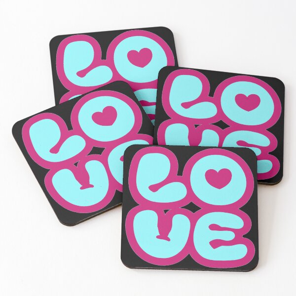 Item preview, LOVE - lo ve bold in pink and blue designed and sold by Stefrait-7.