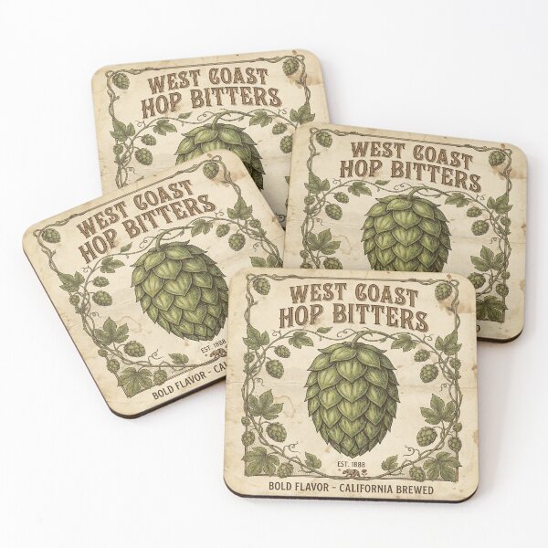 Item preview, Vintage West Coast Hop Bitters – 19th Century Botanical Beer Art designed and sold by Cozy-Old-Pub.