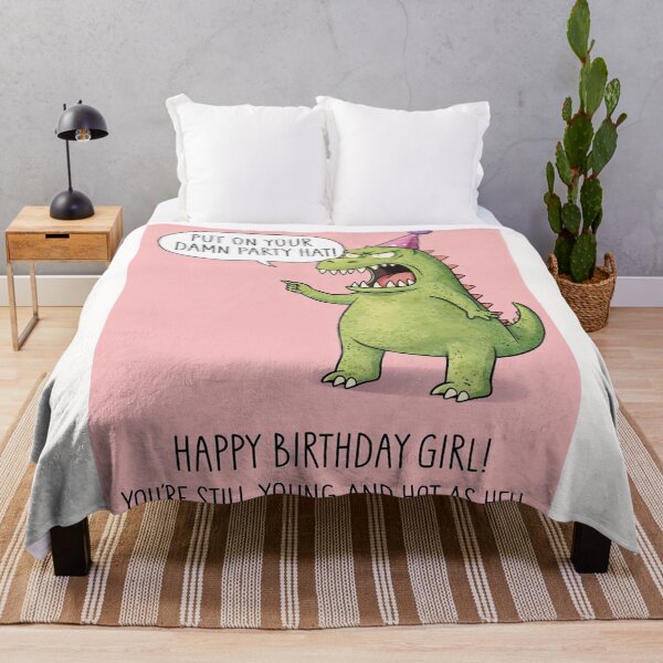Item preview, Angry Dinosaur Birthday Humor with Sassy Attitude and Pink Party Energy designed and sold by Places On Earth.