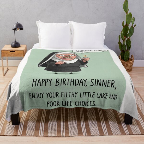 Item preview, Hilarious Angry Nun Birthday with Sinful Humor and Dark Comedy designed and sold by Places On Earth.