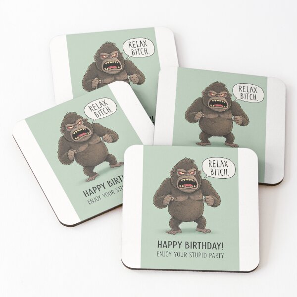 Item preview, Angry Gorilla Birthday Humor with Funny Sarcasm and Wild Energy designed and sold by Places On Earth.