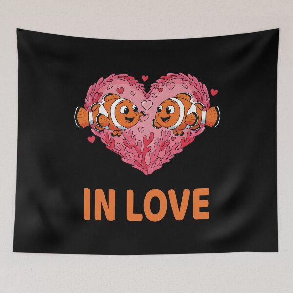 Item preview, In Love Cute Clownfish Couple T-Shirt | Romantic Ocean Cartoon Valentine Gift designed and sold by TankTherapyArt.