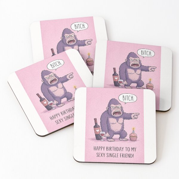 Item preview, Funny Gorilla Birthday with Wine, Sass, and Single Life Humor designed and sold by Places On Earth.