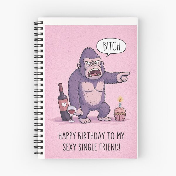 Item preview, Funny Gorilla Birthday with Wine, Sass, and Single Life Humor designed and sold by Places On Earth.