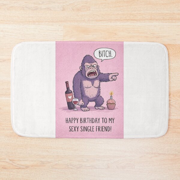 Item preview, Funny Gorilla Birthday with Wine, Sass, and Single Life Humor designed and sold by Places On Earth.