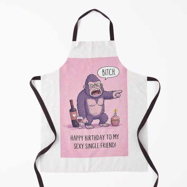 Item preview, Funny Gorilla Birthday with Wine, Sass, and Single Life Humor designed and sold by Places On Earth.