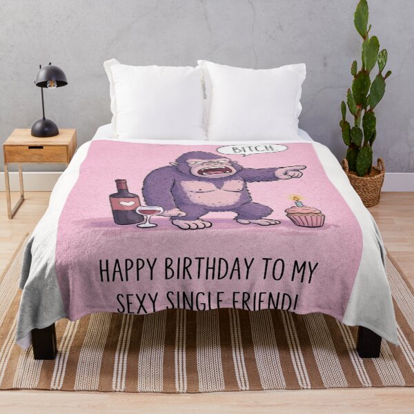 Item preview, Funny Gorilla Birthday with Wine, Sass, and Single Life Humor designed and sold by Places On Earth.