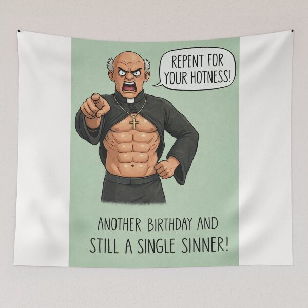 Item preview, Flirty Priest Birthday Humor with Religious Parody and Cheeky Charm designed and sold by Places On Earth.