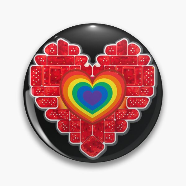 Item preview, Rainbow colored heart in red heart designed and sold by Stefrait-7.
