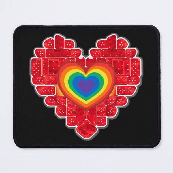 Item preview, Rainbow colored heart in red heart designed and sold by Stefrait-7.