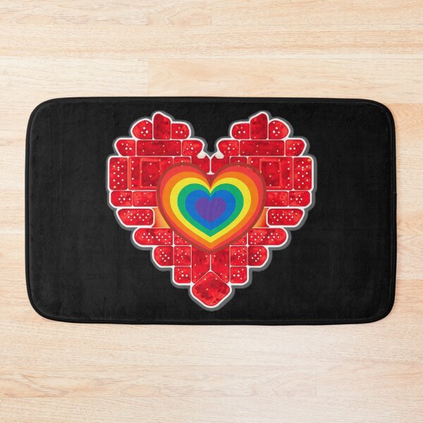 Item preview, Rainbow colored heart in red heart designed and sold by Stefrait-7.