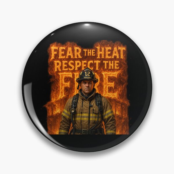 Item preview, Fear the Heat, Respect the Fire - Heroic Firefighter Illustration designed and sold by MKreative Studio.