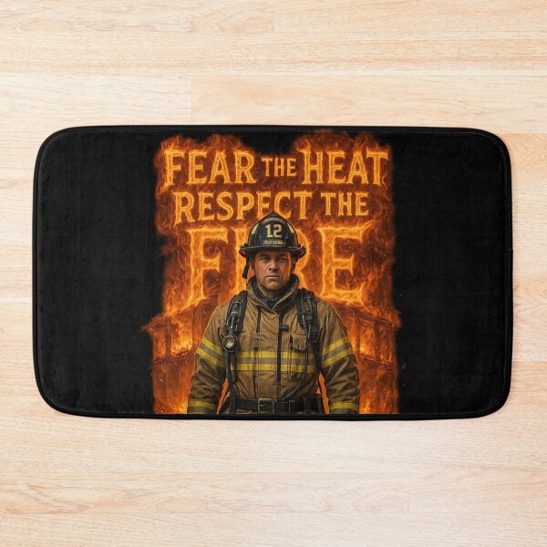 Item preview, Fear the Heat, Respect the Fire - Heroic Firefighter Illustration designed and sold by MKreative Studio.
