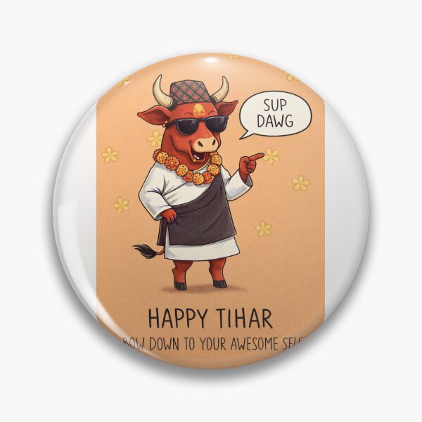 Item preview, Cool Cow Tihar Celebration with Nepalese Attire and Festive Swagger designed and sold by Places On Earth.