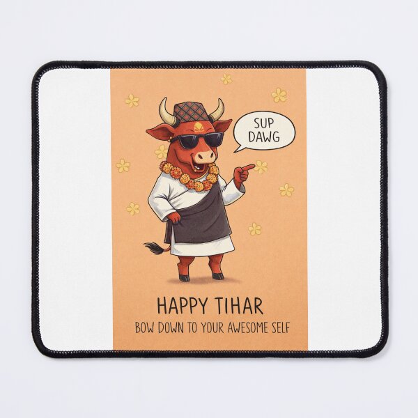 Item preview, Cool Cow Tihar Celebration with Nepalese Attire and Festive Swagger designed and sold by Places On Earth.