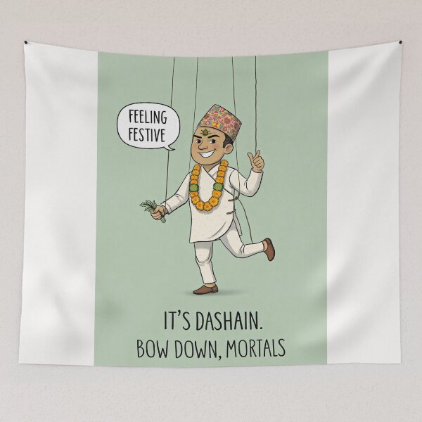Item preview, Dashain Festival Celebration with Festive Nepali Character and Joyful Energy designed and sold by Places On Earth.