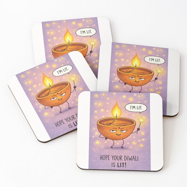 Item preview, Playful Diwali Lamp Illustration with Sparkler and Glowing Festival Lights designed and sold by Places On Earth.
