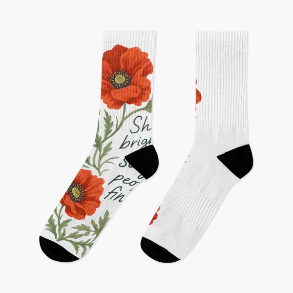 Item preview, Shine Brightly Red Poppy Floral Quote designed and sold by patters-silky.
