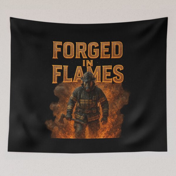 Item preview, Forged in Flames - Firefighter Axe Hero Design designed and sold by MKreative Studio.