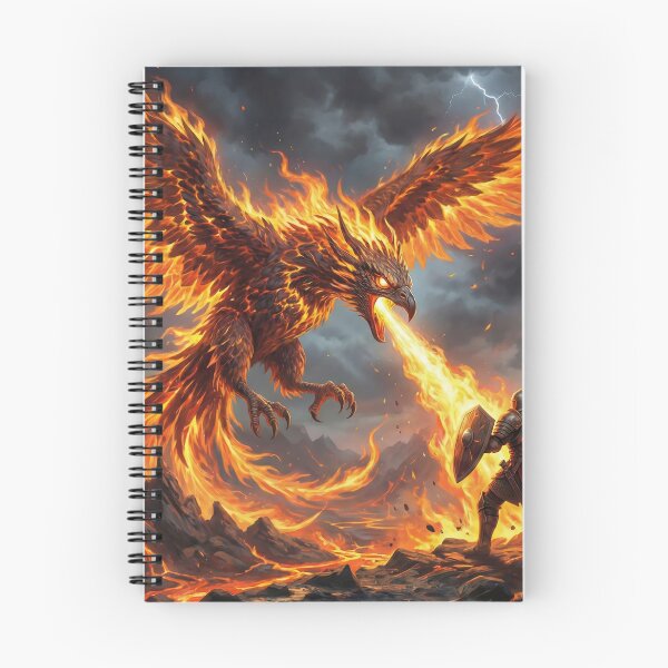 Item preview, Firestorm Battle Against Phoenix On Volcanic Field designed and sold by TheRichGallery.
