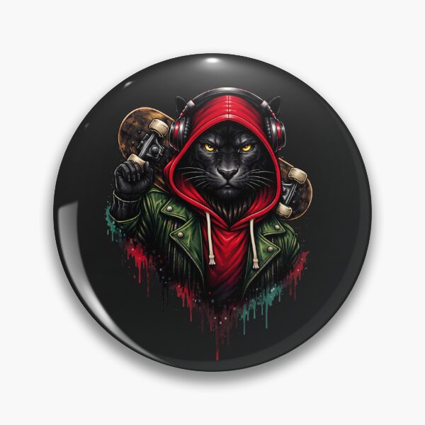 Artikelvorschau, Skateboarder Panther – Urban Skater Streetwear Tierkunst entworfen und verkauft von ColorSplash123.