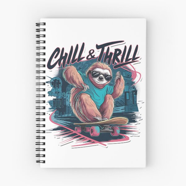 Item preview, Chill & Thrill Skateboarding Sloth Sticker - Urban Streetwear Mascot Art designed and sold by Mammu-Fashion.