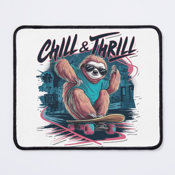Item preview, Chill & Thrill Skateboarding Sloth Sticker - Urban Streetwear Mascot Art designed and sold by Mammu-Fashion.
