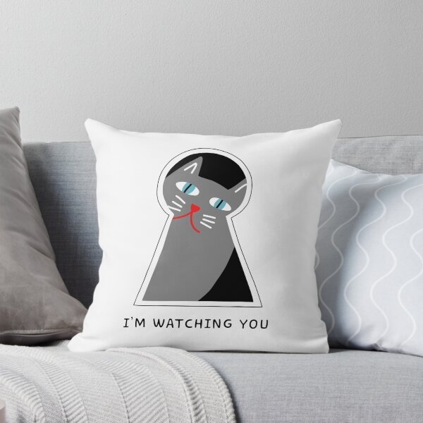 Item preview, Cat peeping through a keyhole – I'm Watching You designed and sold by Stick People Designs.