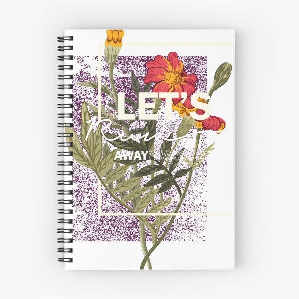 Item preview, Vintage Floral Aesthetic Typography Design - "Let's Run Away" Botanical Art designed and sold by Mammu-Fashion.