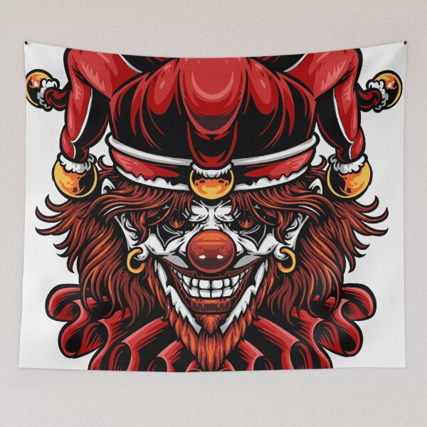 Item preview, Menacing Evil Jester Mascot Vector Art - Dark Horror Clown Illustration designed and sold by Mammu-Fashion.