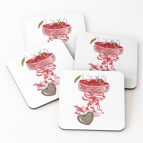 Item preview, Champagne and wine glass with cherries and necklace  designed and sold by the-myro.