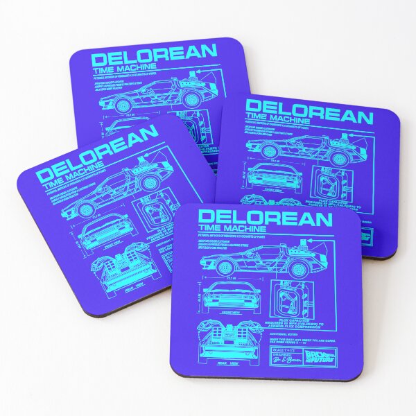 Item preview, Vintage Classic Car Delorean Project Blue Neon designed and sold by PrintCarClub.