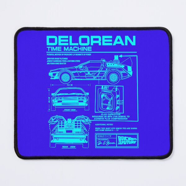 Item preview, Vintage Classic Car Delorean Project Blue Neon designed and sold by PrintCarClub.