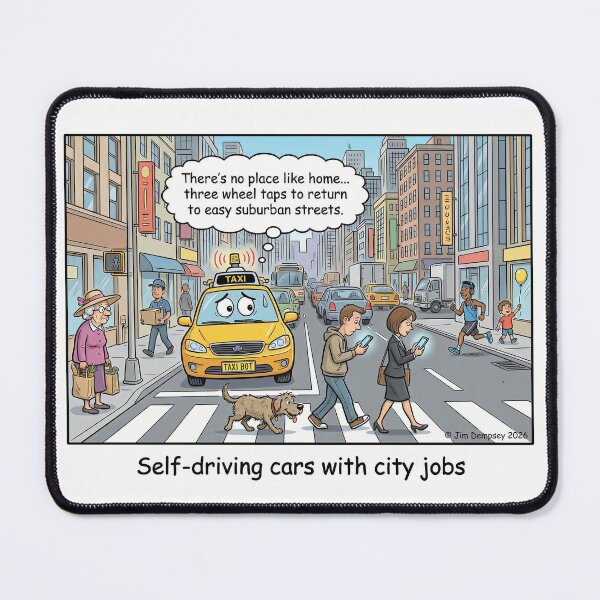 Item preview, Self-driving car with city jobs designed and sold by cartoon-stuff.
