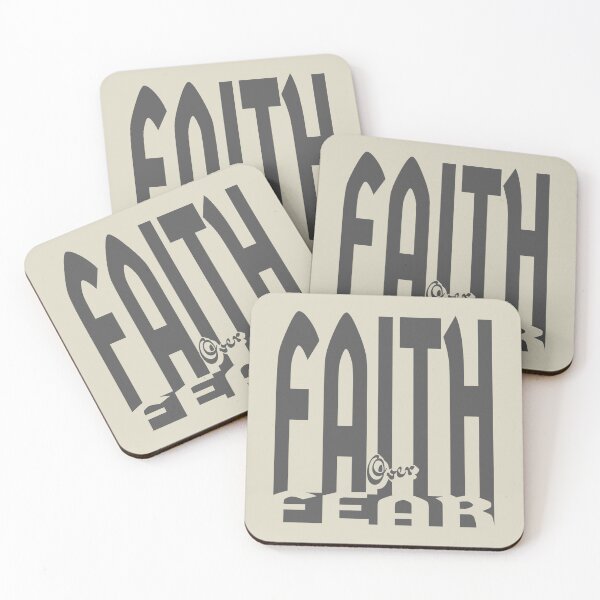 Item preview, Faith over fear| Minimal Christian Typographic Negative space 2 Timothy 1:7 Bible Verse art Gray/Grey designed and sold by ZechJohnRB.