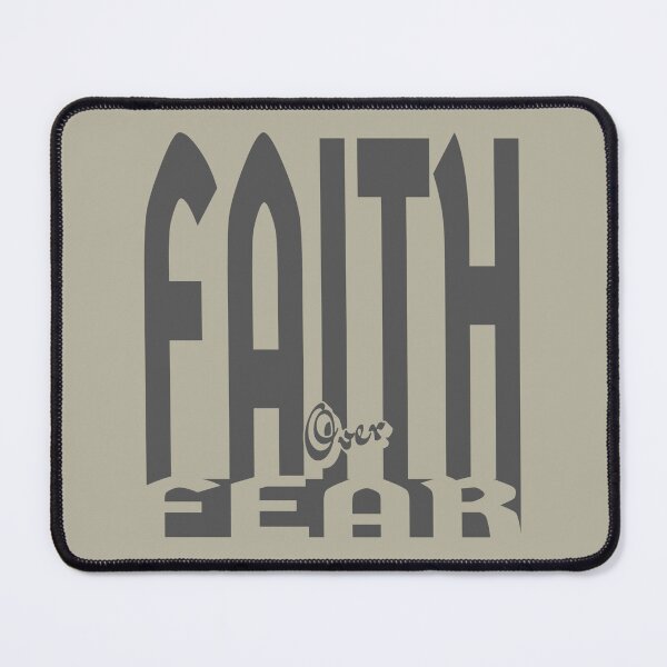 Item preview, Faith over fear| Minimal Christian Typographic Negative space 2 Timothy 1:7 Bible Verse art Gray/Grey designed and sold by ZechJohnRB.