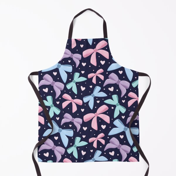 Item preview, Navy Pastel Coquette Bow And Heart Aesthetic Pattern designed and sold by DrawnByAllu.
