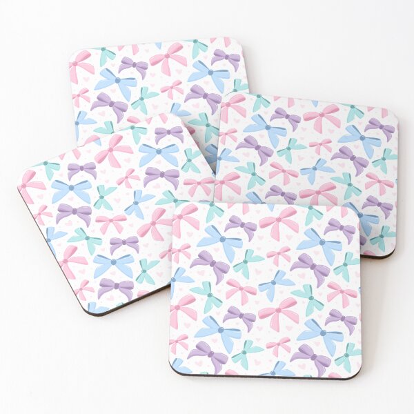 Item preview, Pastel Coquette Bow And Heart Aesthetic Pattern designed and sold by DrawnByAllu.