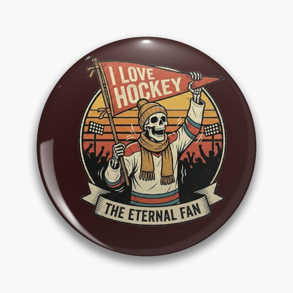 Item preview, The Eternal Fan - I Love Hockey Skeleton (Vintage Retro) designed and sold by Appolishop.