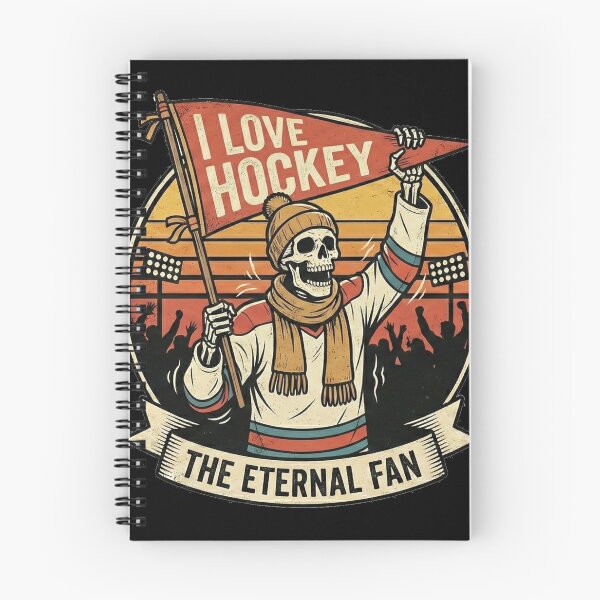 Item preview, The Eternal Fan - I Love Hockey Skeleton (Vintage Retro) designed and sold by Appolishop.