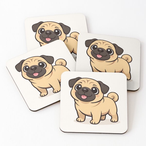 Item preview, Cute Cartoon Pug – Kawaii Dog Illustration designed and sold by Darlin8888.