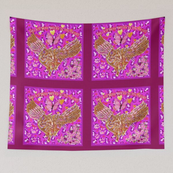 Item preview, You Left Pawprints In My Heart: Fur-angel Cat designed and sold by Oceandiana.