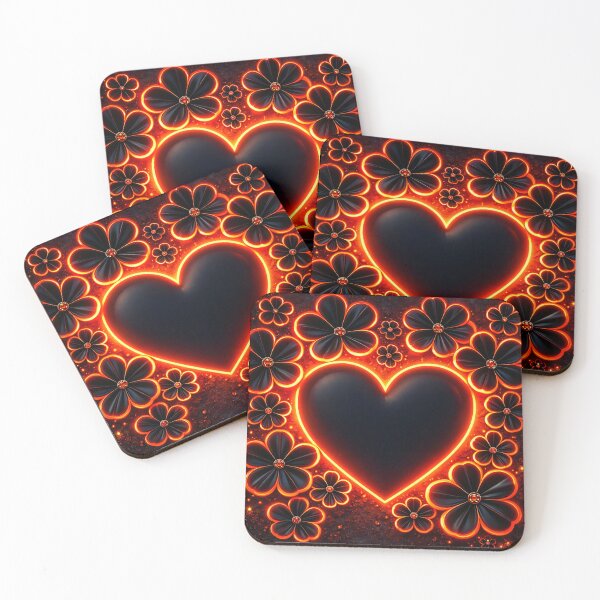 Item preview, Neon Heart Blossom designed and sold by Kaleidoscope Print.